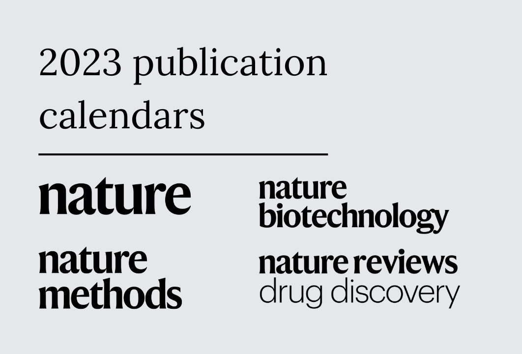 2023 calendars Nature journals Nature Research Partnerships