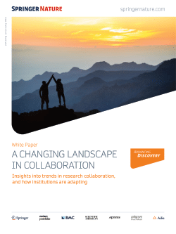A changing landscape in collaboration - Springer Nature white paper