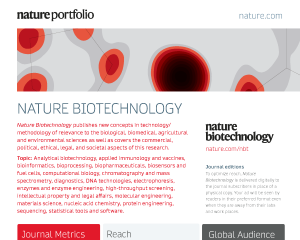 Nature Biotechnology Journal Calendar - Nature Research Partnerships