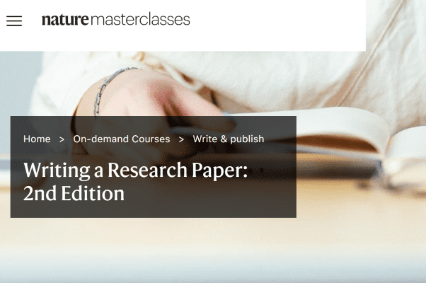 Writing a research paper with Nature Masterclasses